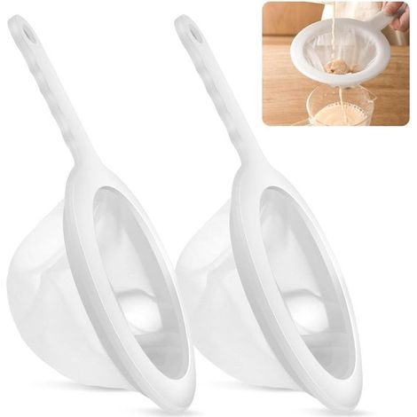 Juego de coladores finos - 2 piezas, malla 200 y malla 400, coladores de cocina para cocinar, filtro de alimentos para zumos, café y yogur (1/2)