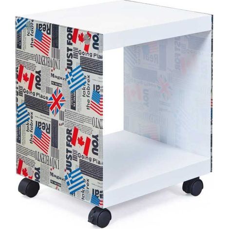 Cubo Links flagcube con piani in mdf e fianchi in vetro serigrafato fantasia londra - Inter Link (1/5)