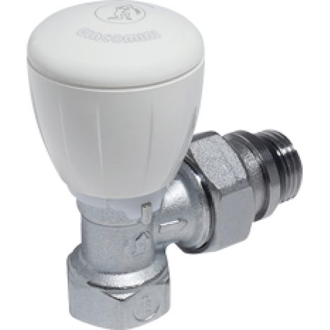 Valvola micrometrica termostatizzabile a squadra con attacco tubo ferro Giacomin R421TG 1 (1/2)