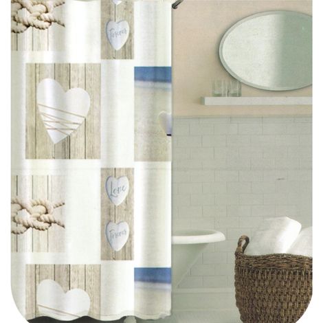 Cortina de Ducha/Baño Impermeable Antimoho EVA Resistente Incluye 12 Ganchos Multi Tamaño Y Diseño (1/5)