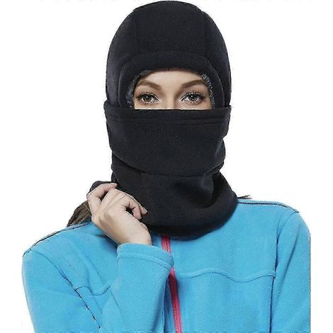 Cagoule d'hiver polaire à capuche, masque de ski pour femmes et enfants, couvre-visage thermique, bonnet, écharpe pour temps froid (1/5)