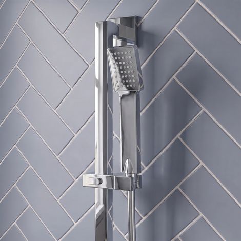 Signature Reflex Square Shower Slide Rail Kit with Single Function Handset - Chrome