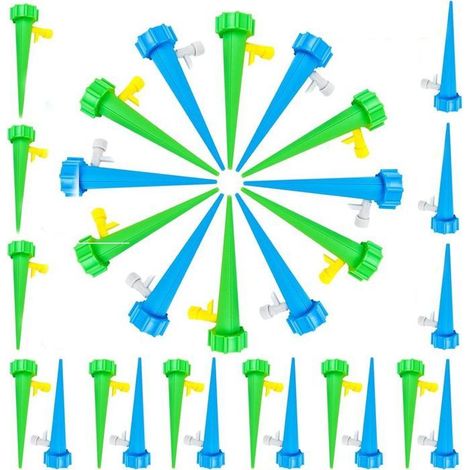 30 pièces bouteilles goutte à goutte, cônes d'arrosage goutte à goutte avec vanne réglable, système d'irrigation automatiqu (1/5)