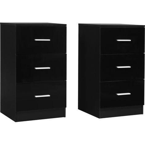 Lot de 2 classeurs de dossier 37,1 x 34,2 x 66,5 cm rangement pratique finition noire style contemporain