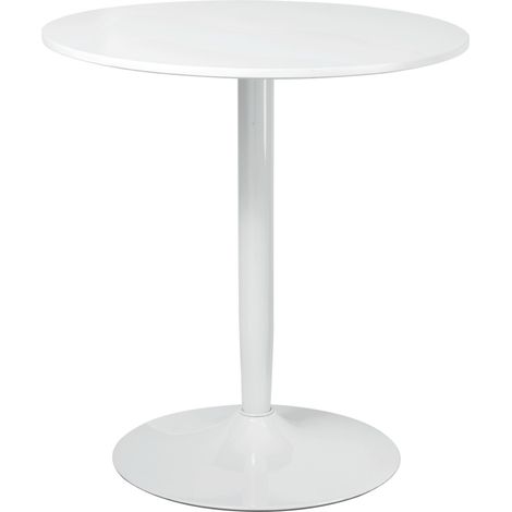 Pied Central en Acier et Gain de Place Table de Cuisine Ronde Ø70x75 cm pour Petit Espace et Repas (1/5)