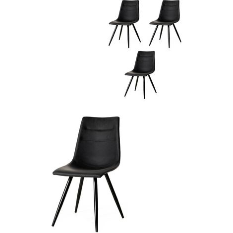 Chaise de salle à manger moderne en PU (lot de 4) Jasmin (1/3)
