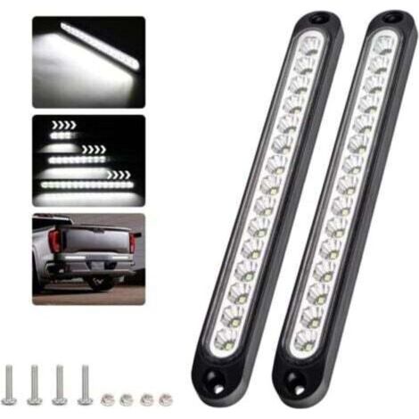 Feux arrière LED 15 diodes, 2 pièces barre de feux de freinage 12-24V avec effet dynamique de l'eau courante pour voiture, SUV, camion, remorque (1/4)
