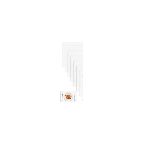8 Pcs Set de Table Lavable, Sets de Table Lavables en Plastique, 28 x 43 cm Dessous de Table translucide, Set Table Résistant à la Chaleur Antidérapant pour Table de Cuisine Restaurants