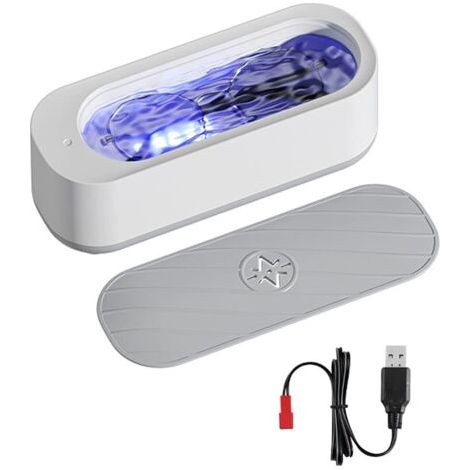 Nettoyeur a Ultrasons, Ultrasonic Cleaner, Bac Ultrasons Portable mit USB pour Bijoux, Lunettes, Montre, Rasoirs(Blanc) (1/4)