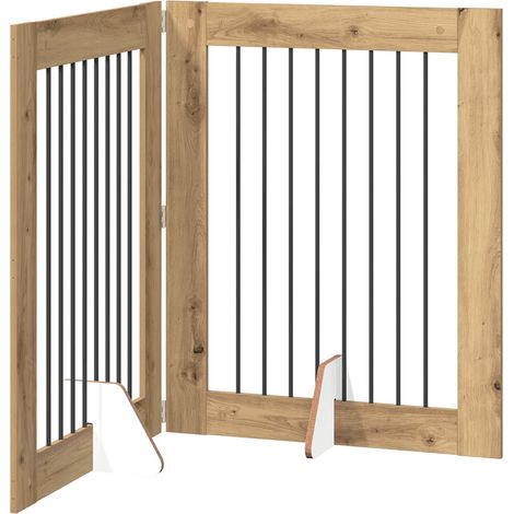 Klappbares Hundetor mit Ständern 2 pcs Artisan-Eiche 160,5 cm vidaXL