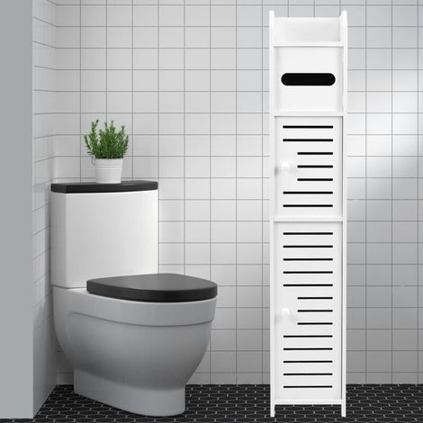 Porte-papier toilette, meuble de rangement pour petite salle de bain, meuble de rangement fin pour papier toilette, toilettes pour petite salle de bain (1/5)