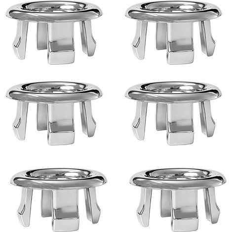 Couvercle de Trop-Plein pour Lavabo, 6 Pcs Débordement D'Évier Anneau, Débordement D’Évier Couvercle, Pour Lavabo, Salle de Bain, Cuisine (1/5)
