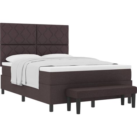 Maison Exclusive - Letto a molle con testiera Marrone Scuro 140 x 190 cm Tessuto (1/5)
