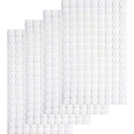 540 Pièces Scratch Autocollant Rond, 10mm Scratch Autocollant Double Face, Pastille Scracht Adhesif, Autocollantes Hook & Loop Pastille Adhesive pour Ménage, Bricolage Et l'artisanat(Blanc) (1/5)