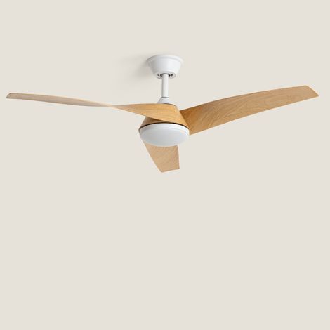 Ventilatore da Soffitto Silenzioso con luce DC Eubea Legno Telecomando Grande (tra 20–30 m²) 132 cm Bianco (1/5)