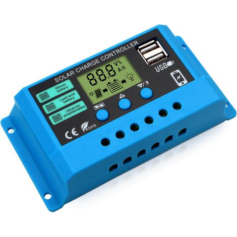 12V Régulateur Solaire pour Batterie LFP / NCM / VRLA 12V / 24V 30A PWM Regulateur Panneau Solaire Batteries (1/5)