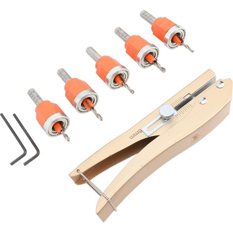 Jeu de 6 mèches à chanfreiner réglables multifonctions pour bois, fraises coniques pour perçage et vissage (1/5)
