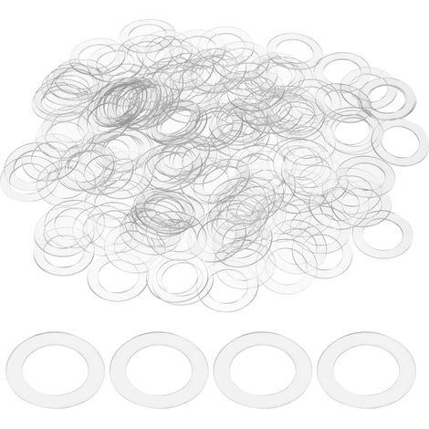 150pcs Rondelles Plates PVC M10 10mm ID 15mm OD 0.5mm Épaisseur (1/5)