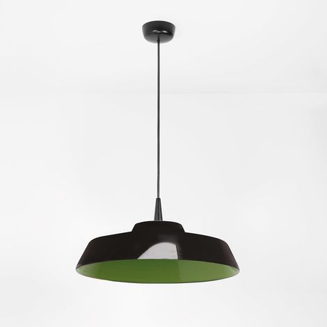 Circus Black lampada a sospensione a LED, design artigianale in ceramica verde, diametro 35 cm, altezza regolabile fino a 300 cm, 8W, 3000K