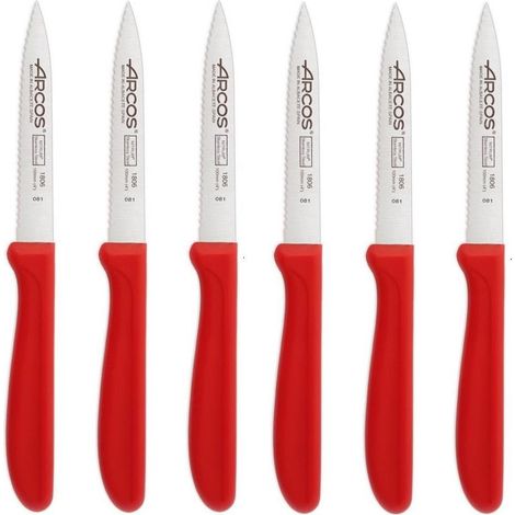 Arcos Genova set 6 spelucchino lama dentata rosso 10 cm