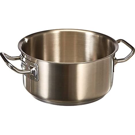 Pentole Agnelli Linea Acciaio Casseruola Bassa con 2 Maniglie, Argento, 20 cm (1/4)