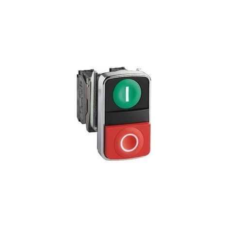 Harmony bt-pous Ø22 double touche, ressort de rappel vert + rouge IP66, IP69 K - XB4BL73415
