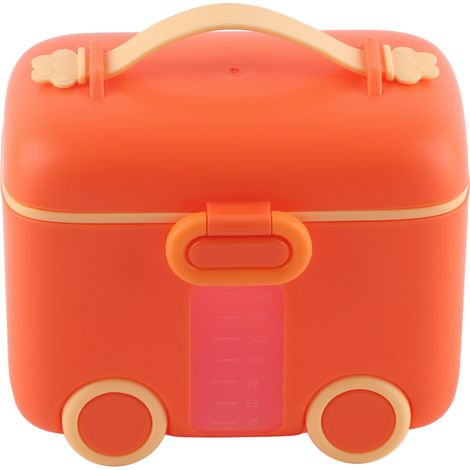 Boîte de Stockage Lait en Poudre Portable, Étanche et Anti-Humidité avec Poignée, Coloris Orange Rougeâtre - Idéale pour Voyages Bébé (1/5)