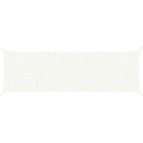 Voile d'ombre blanc 6 x 2 m 100 % polyester oxford - Voile ombrage protection UV terrasse balcon jardin (1/5)