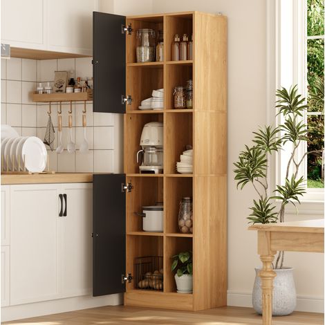 Mobile cucina angolare 50 x 35,5 x 170 cm, 6 ripiani, 2 ante, antracite/rovere DESVIAE (1/5)