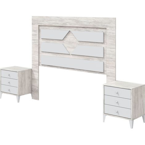 Testiera Letto Manduria, Colore Struttura Bianco, 248x33 cm Bianco