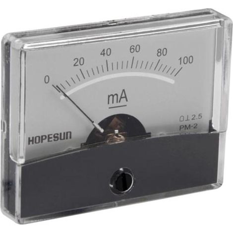 Amperometro analogico da pannello 100mA CC / 60 x 47mm (1/3)