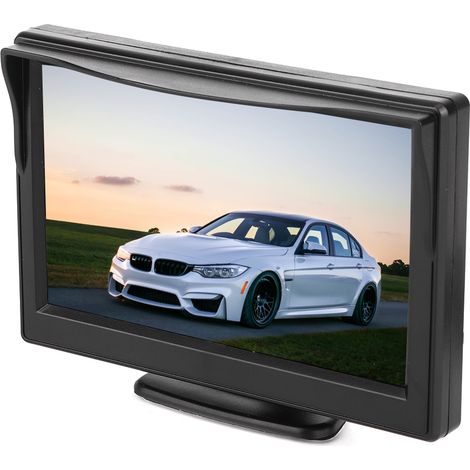 5-Zoll-TFT-LCD-Automonitor, 2-Kanal-Videoeingang mit 8 LEDs, Nachtsicht, wasserdichte Kamera (1/5)