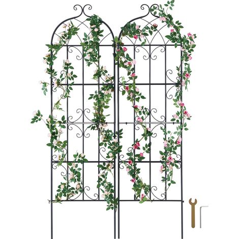 Trellis Métallique pour Plantes Grimpaniques, 71x20 cm, Lot de 2, Antirouille, Support pour Rosiers, Concombres, Clématites, Idéal Jardin et Cour (1/5)