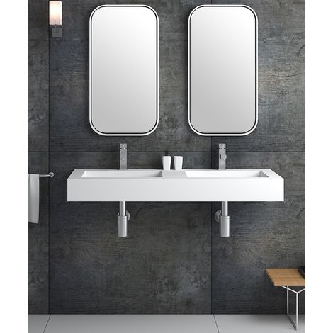 Lavabo mural rectangular Blanco mate - Lodja