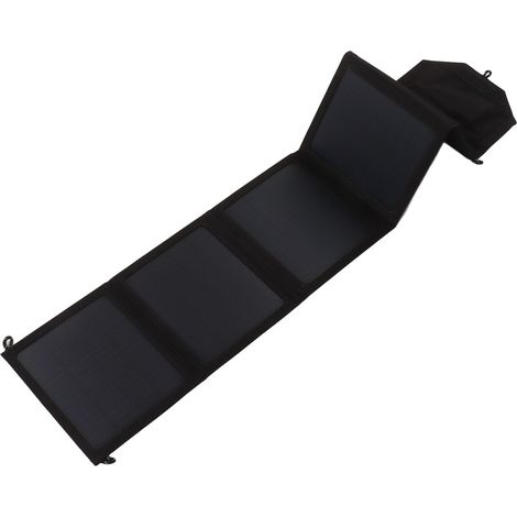 Kit de panneau solaire pliable en silicium monocristallin avec chargeur USB et batterie externe pour le camping et la randonnée (50 W, 12 V). (1/5)