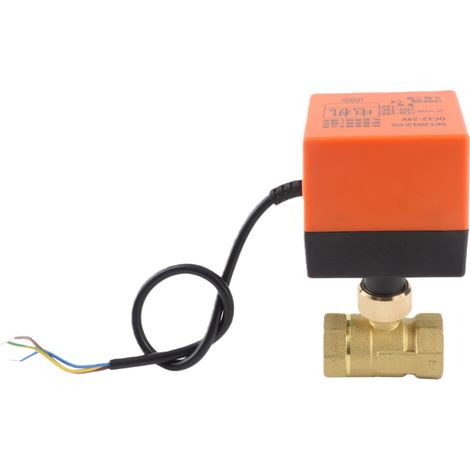 Vanne électrique à bille motorisée 2 voies en laiton G3/4" DN20, 12-24 V CC, pour la régulation de débit (1/5)
