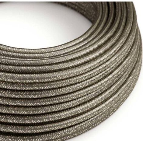 Creative-cables italia cÂble Électrique rond 3x0.75 gris tissu enduit pailletÉ xz3rl03