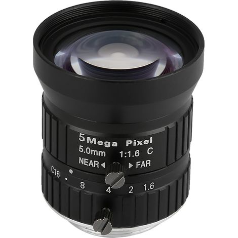 Objectif manuel HD CCTV 5MP, focale 5 mm, monture C 2/3 pour caméra de sécurité (1/5)