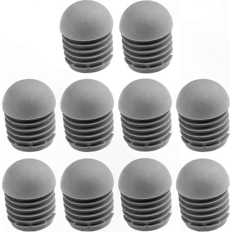Lot de 10 embouts caoutchouc gris pour pieds de chaise, 25mm, protège-sol antidérapant pour tubes ronds de meubles (1/3)