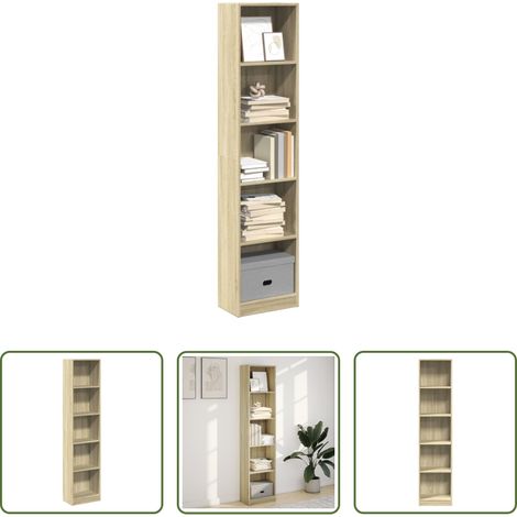 Holzregal - Bücherregal Sonoma-Eiche 40x24x176 cm Holzwerkstoff (1/5)