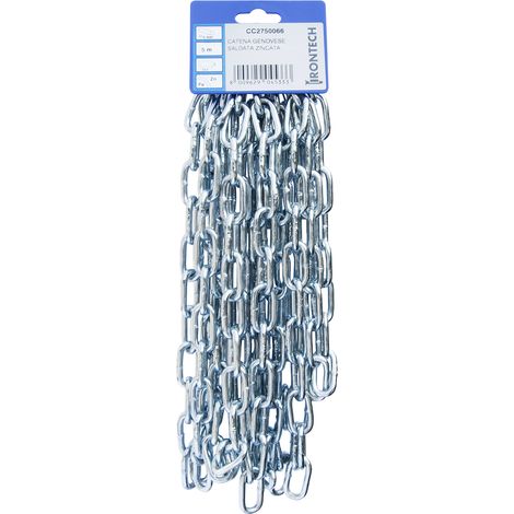 Catena genovese pretagliata Ø 5 mm. in acciaio zincato 5 mt.
