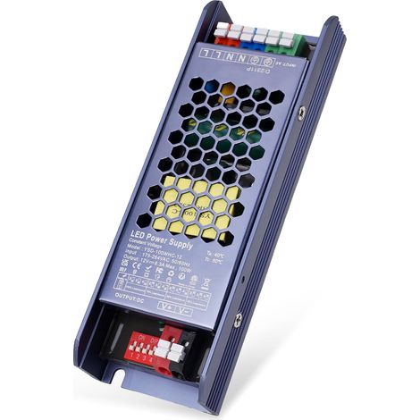 Transformateur 220V 12V LED 100W Alimentation Transfo 8,33A Adaptateur Conducteur à Tension Constante Basse Tension, Ultra-Mince Convertisseur pour Bande Lumineuse LED MR16 G4 (1/5)