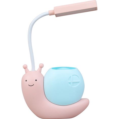 Ortviai Lampe de Bureau LED en Forme d'Escargot, Rechargeable et Anti-Lumière Bleue, Rose (1/5)