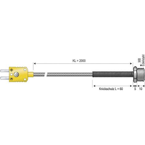 B + B Thermo-Technik 0625 1445-06 Einschraubfühler -50 bis +400 °C Fühler-Typ K