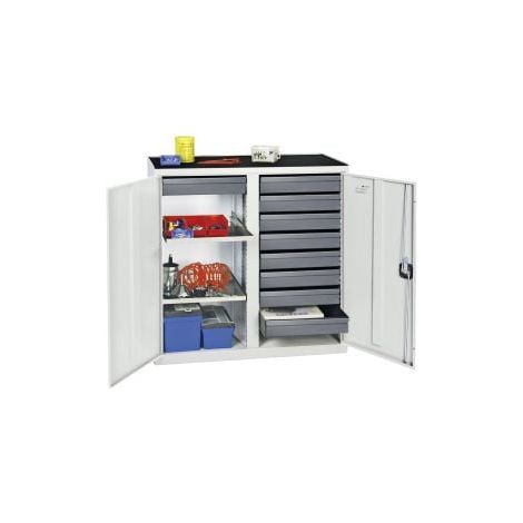 Stumpf armoire à outils et matériaux série 3000 gris clair 9 tiroirs 100 mm + 2 étagères extractibles - 3002907