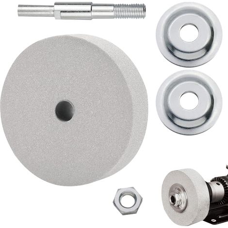 Meuleuse Abrasive 80 Grains, Disque de ponçage Vert 75mm, pour métal, Plastique, Bois, diamètre intérieur 10mm, épaisseur 20mm, pour perceuse à Faible Vitesse (1/5)