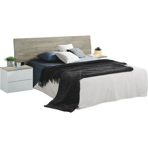 Cabecero con Mesitas New Dreams en Blanco y Roble 135-160 cm (1/5)