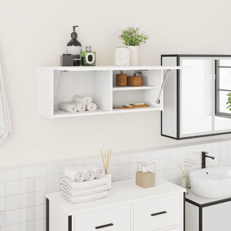 Bad-Wandschrank Weiß 80x25x30 cm Holzwerkstoff