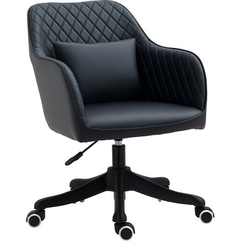 Chaise de bureau massante ergonomique, similicuir gris anthracite (1/5)