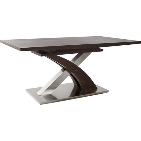 Table extensible en acier et MDF 160 x 90 cm – Longueur maximale 220 cm – Design marron foncé et argenté pour intérieur moderne – Dkd Home Decor (1/5)
